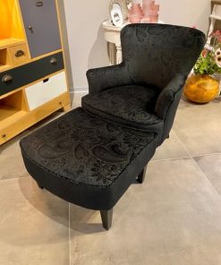 Fauteuil + pouf maria 100 noir