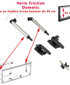 Paire de compas par friction, ou vérins avec poignée pour les baies S4 ayant une hauteur de 45 cm par Dometic, Seitz – Disponible fin Mai 2025